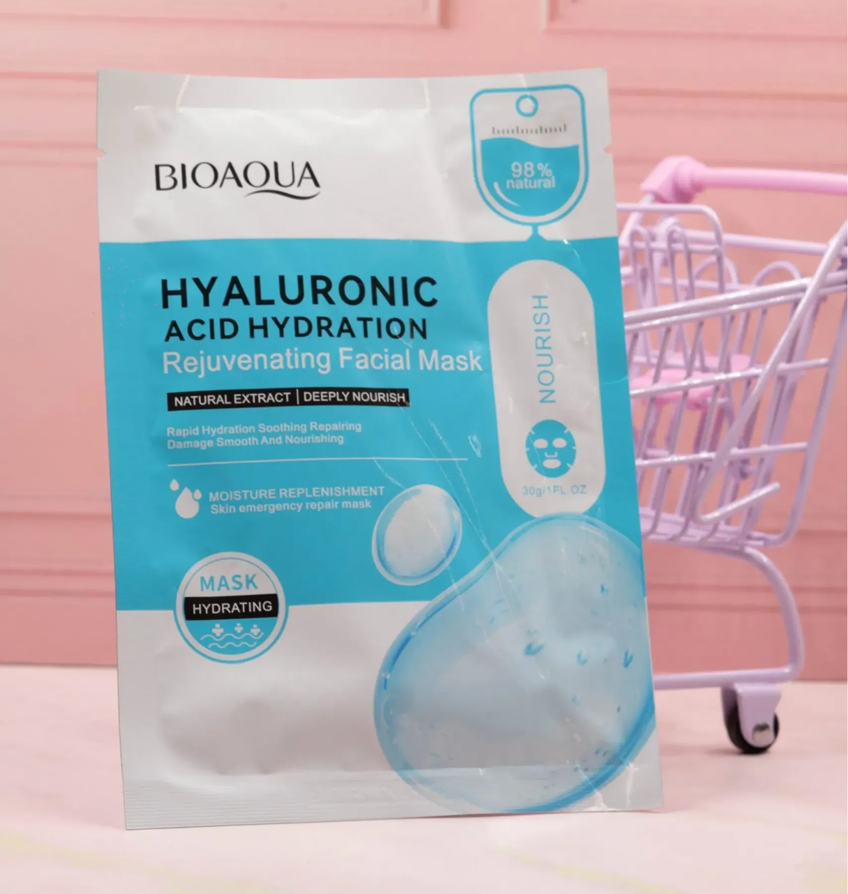 MASCARILLA VELO FACIAL HACIDO HIALURONIC BIOAQUA (BQY80847)