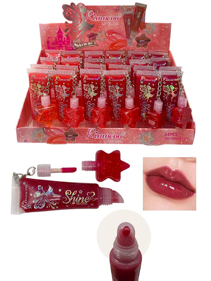 LIP GLOSS CON LLAVERO SHIMMER STAR HADAS RIMOCOO (R5121)