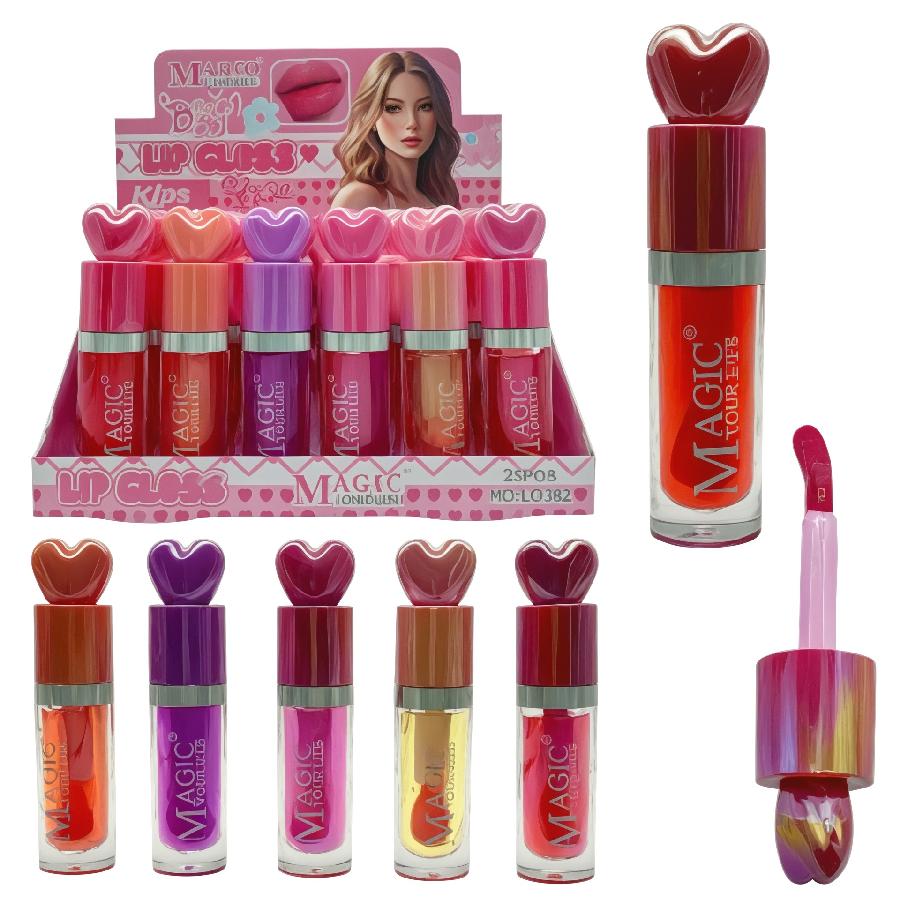 LIP GLOSS GRANDE TAPA CORAZONCITO TONOS SURTIDOS (LC532-B)
