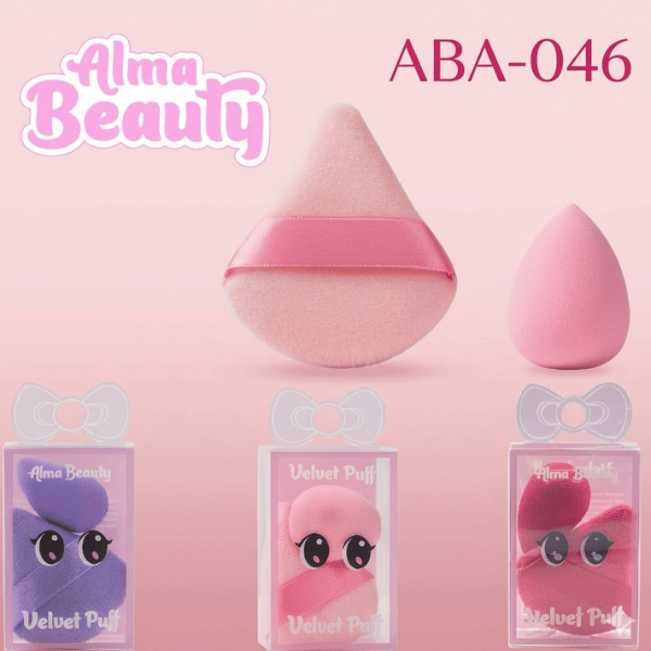 DUO DE MINI ESPONJA Y MINI BORLA ALMA BEAUTY (ABA-046=